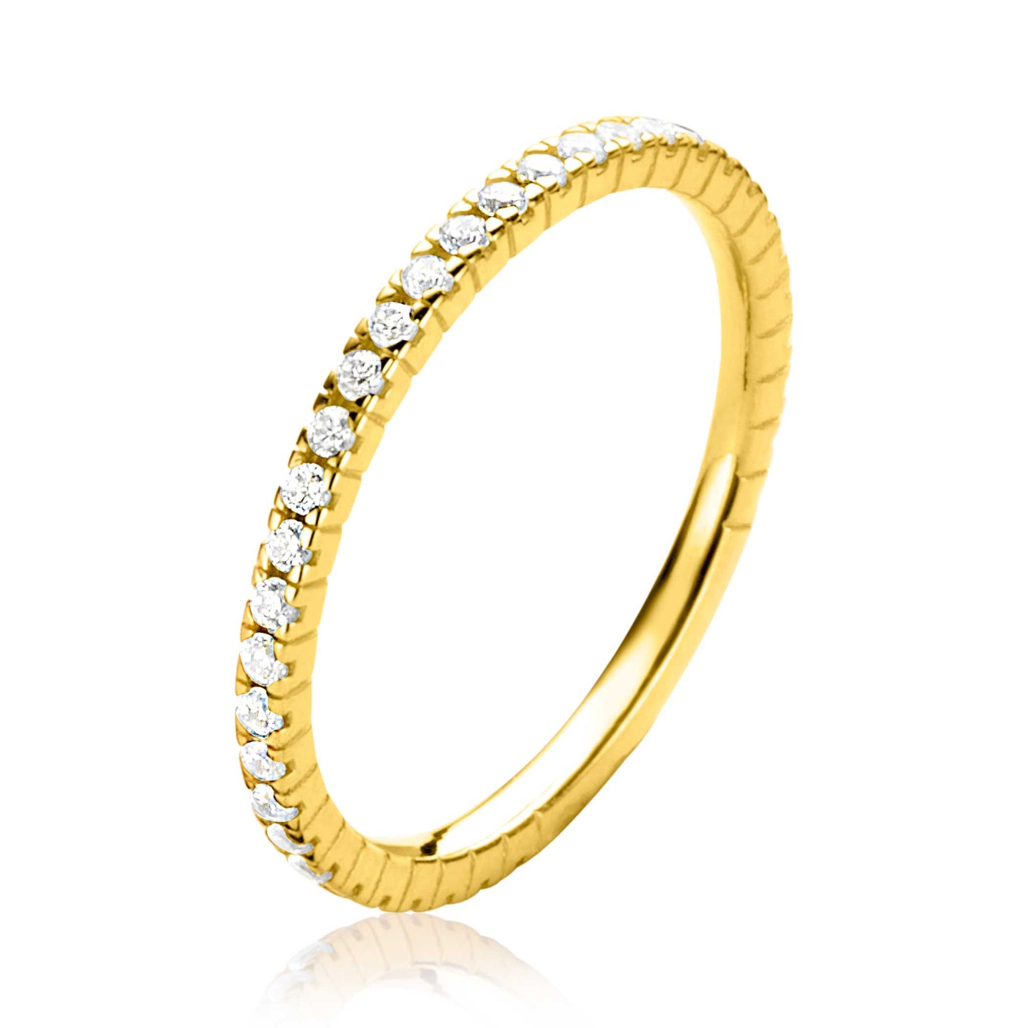 ZINZI Gold 14 krt gouden ring 1,7mm breed met 40 witte zirkonia's gezet in railzetting ZGR373 - PansiteNederland.nl