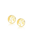 Zinzi Gold 14 krt gouden oorknoppen met wereldkaart ZGO474