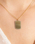 Zinzi Gold 14 krt gouden graveerplaat in rechthoeksvorm van 20 x 13mm en met chique witgouden parelrand ZGH365-20 (zonder collier) - PansiteNederland.nl