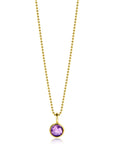 Zinzi FEBRUARI hanger 8mm gold plated geboortesteen paars amethist zirkonia ZIH-FEB (zonder collier) - PansiteNederland.nl
