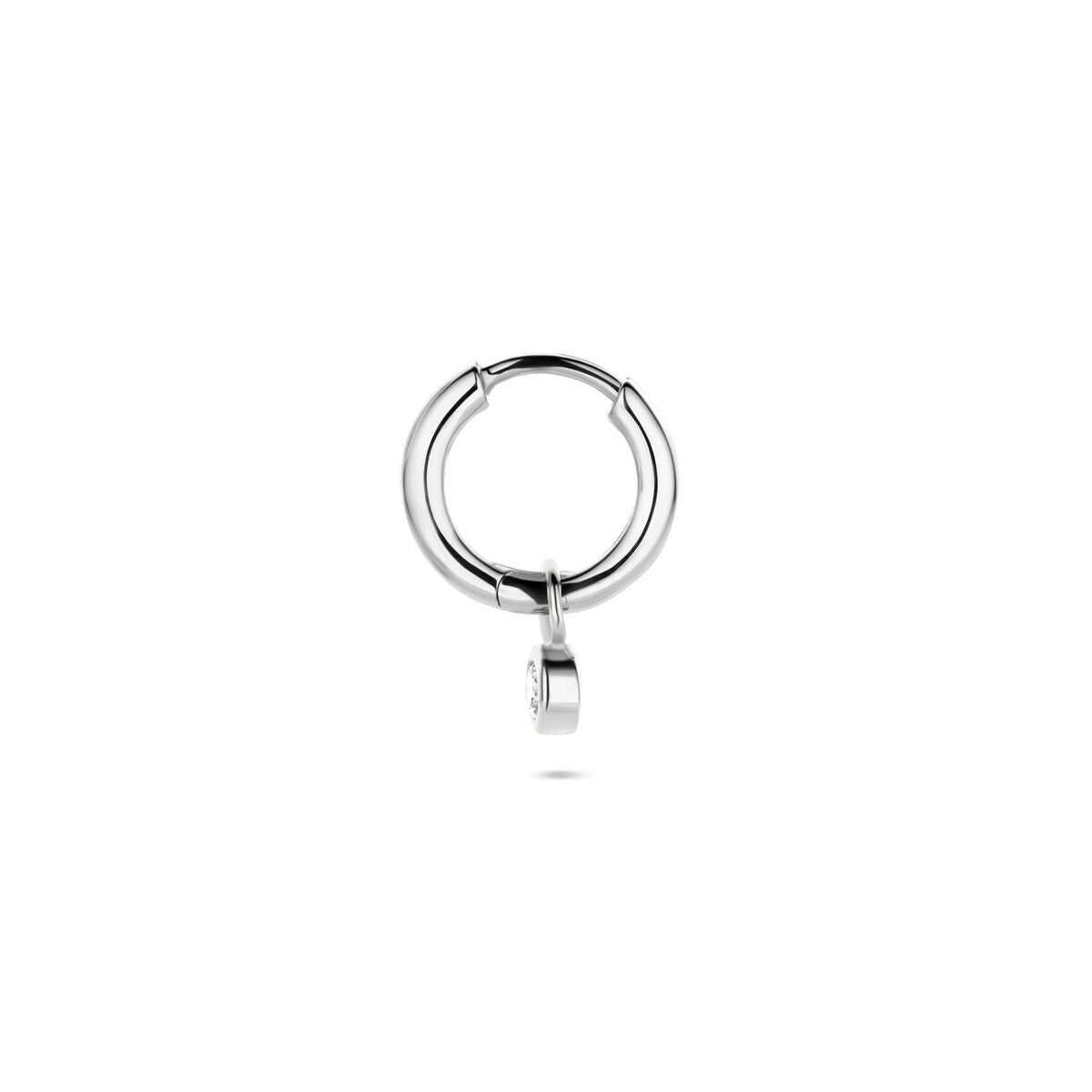 Zilveren gerhodineerde oorring zirkonia per stuk 13 mm - 1341013