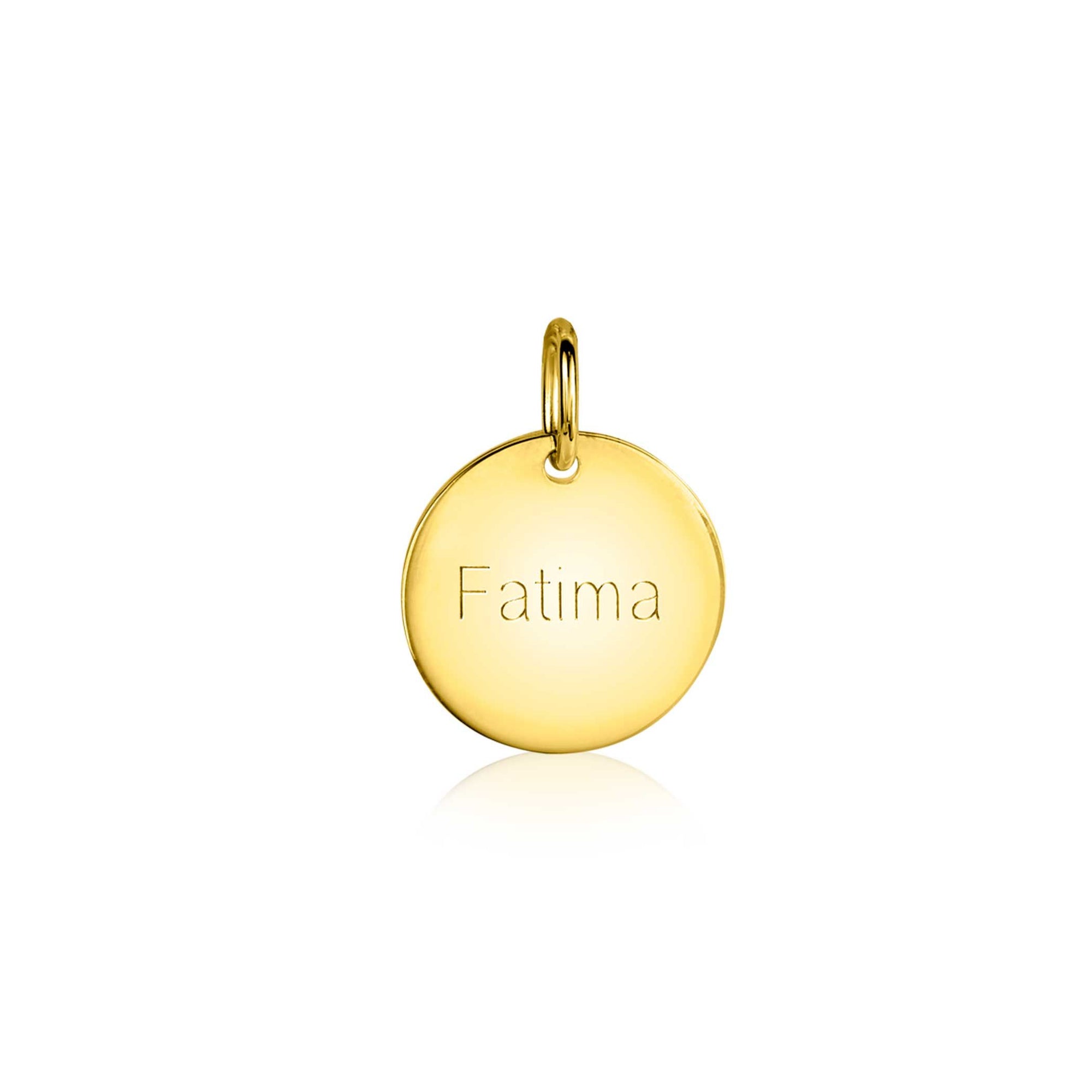 Zinzi gold plated zilveren hanger glad rond plaatje voor gravure ZIH2345G15 (zonder collier) - PansiteNederland.nl