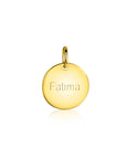 Zinzi gold plated zilveren hanger glad rond plaatje voor gravure ZIH2345G15 (zonder collier) - PansiteNederland.nl