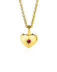 Zinzi JULI hanger 12mm gold plated hart geboortesteen rood robijn zirkonia  ZIHY-JUL (zonder collier) - PansiteNederland.nl