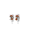 Zilveren gerhodineerde klapoorringen emaille vos zirkonia 11 mm - 1341235