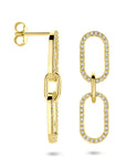 Zilveren vergulde geel oorhangers zirkonia 33 mm 1 micron - 2104030