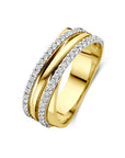 14K Bicolor Gouden Geel/Wit Ring Diamant 0.42Ct H Si 4209051