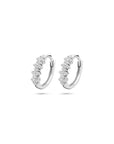 Zilveren gerhodineerde klapoorringen zirkonia 11,5 mm - 1340810