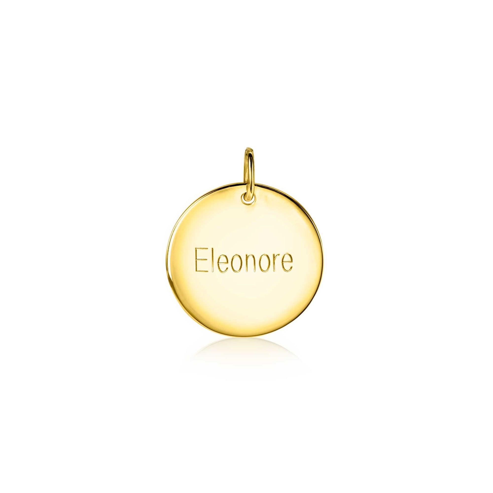 Zinzi gold plated zilveren hanger gladde ronde plaat voor gravure ZIH2345G20 (zonder collier) - PansiteNederland.nl