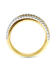 14K Bicolor Gouden Geel/Wit Ring Diamant 0.42Ct H Si 4209051