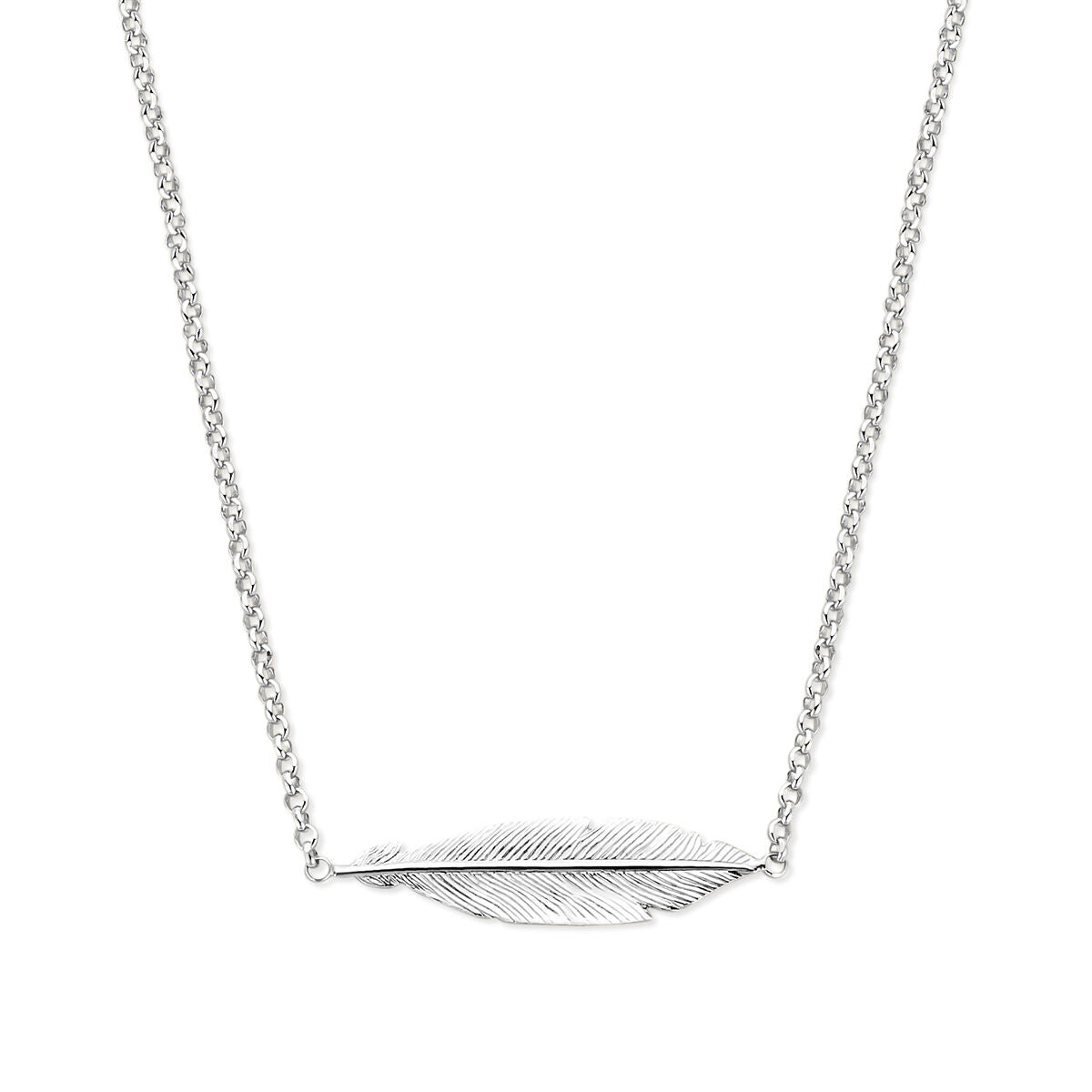 zilver gerhodineerd collier veer 40,5 + 3 cm 1337222 - PansiteNederland.nl