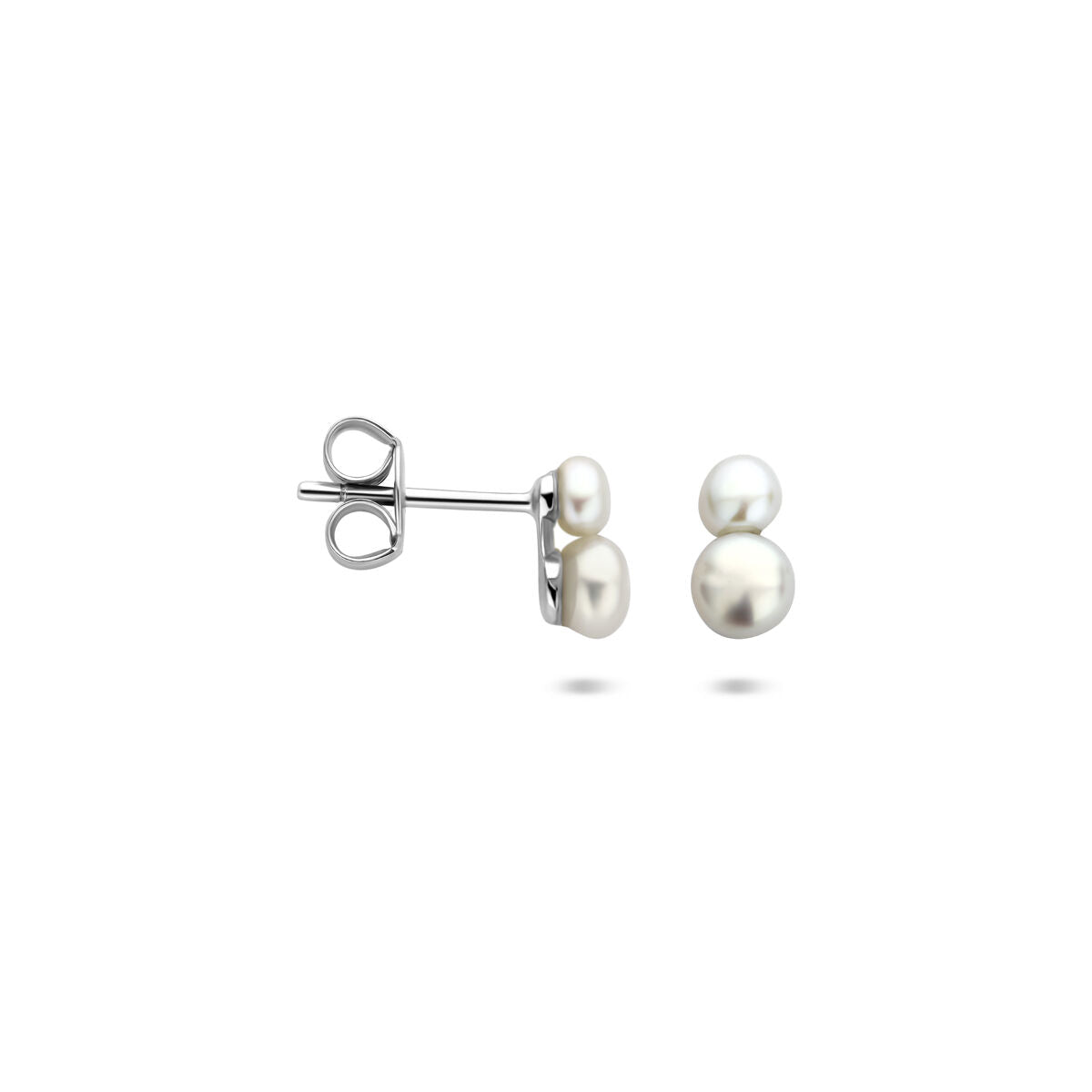 Zilveren gerhodineerde oorknoppen parel 7 mm - 1341125