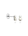 Zilveren gerhodineerde oorknoppen parel 7 mm - 1341125