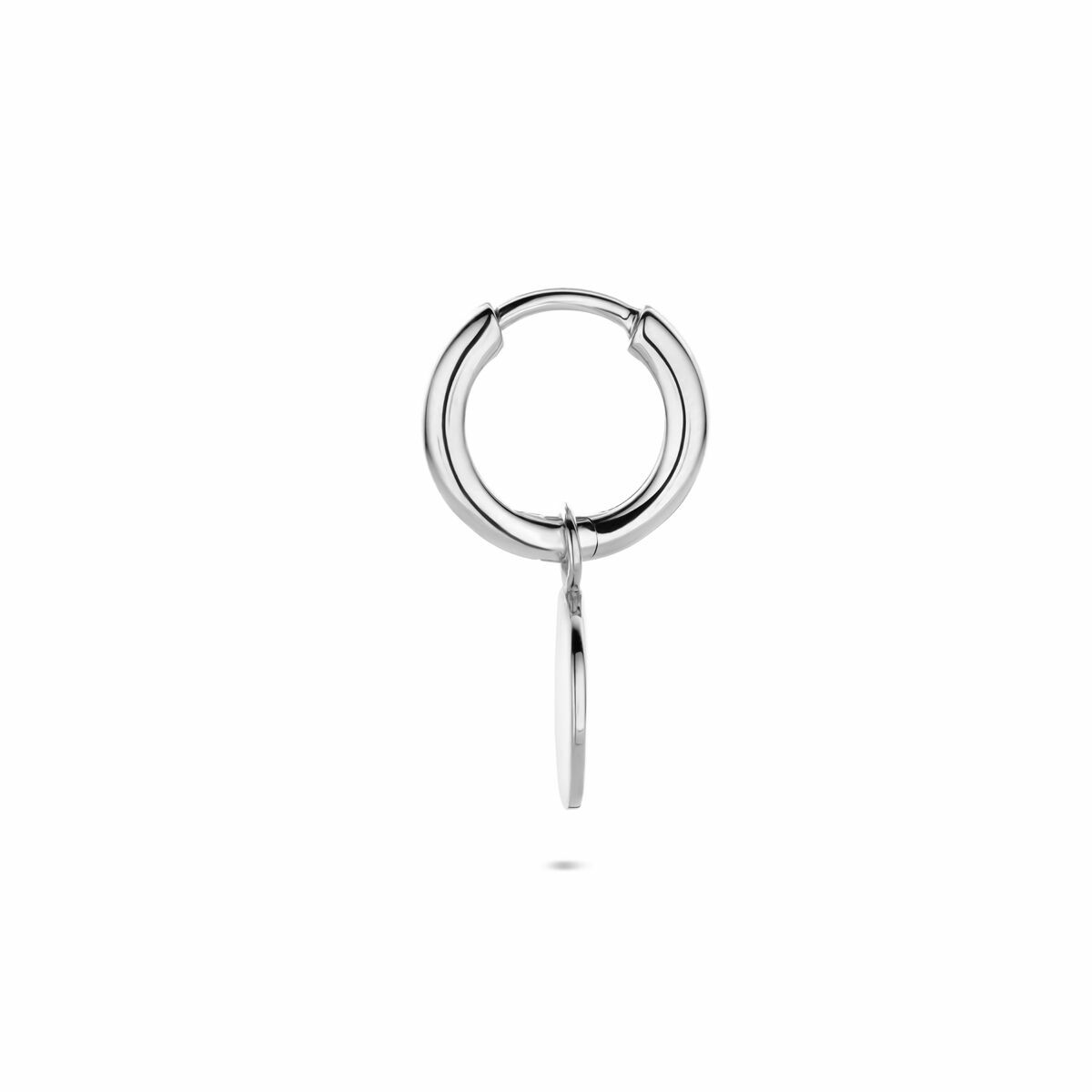 Zilveren gerhodineerde oorring per stuk 13 mm - 1341008
