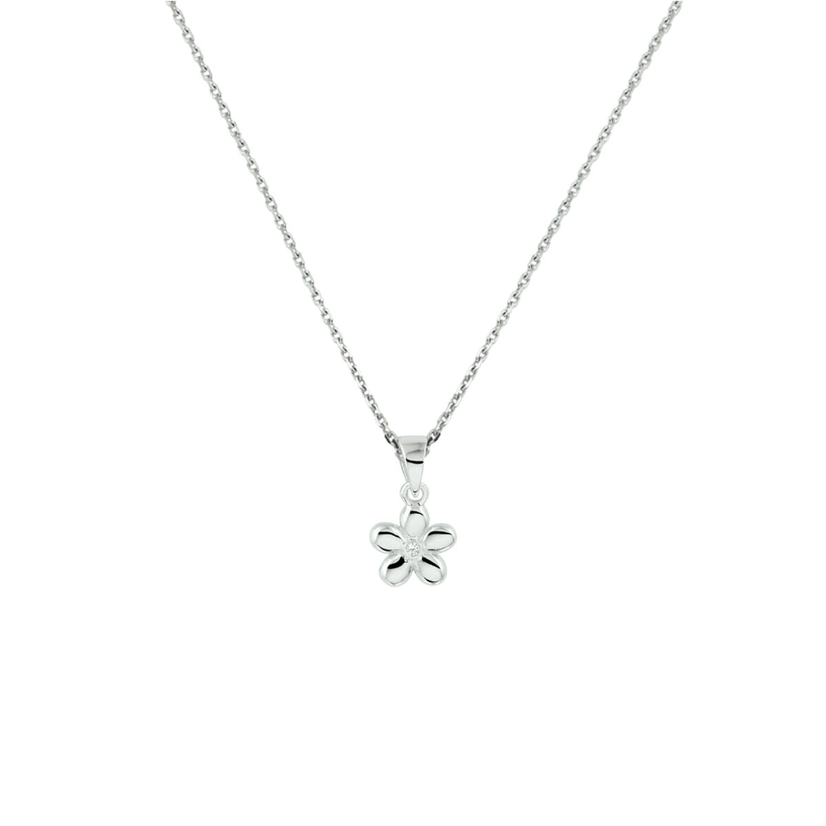 zilver gerhodineerd collier bloem 1,1 mm 36 + 4 cm 1337291 - PansiteNederland.nl