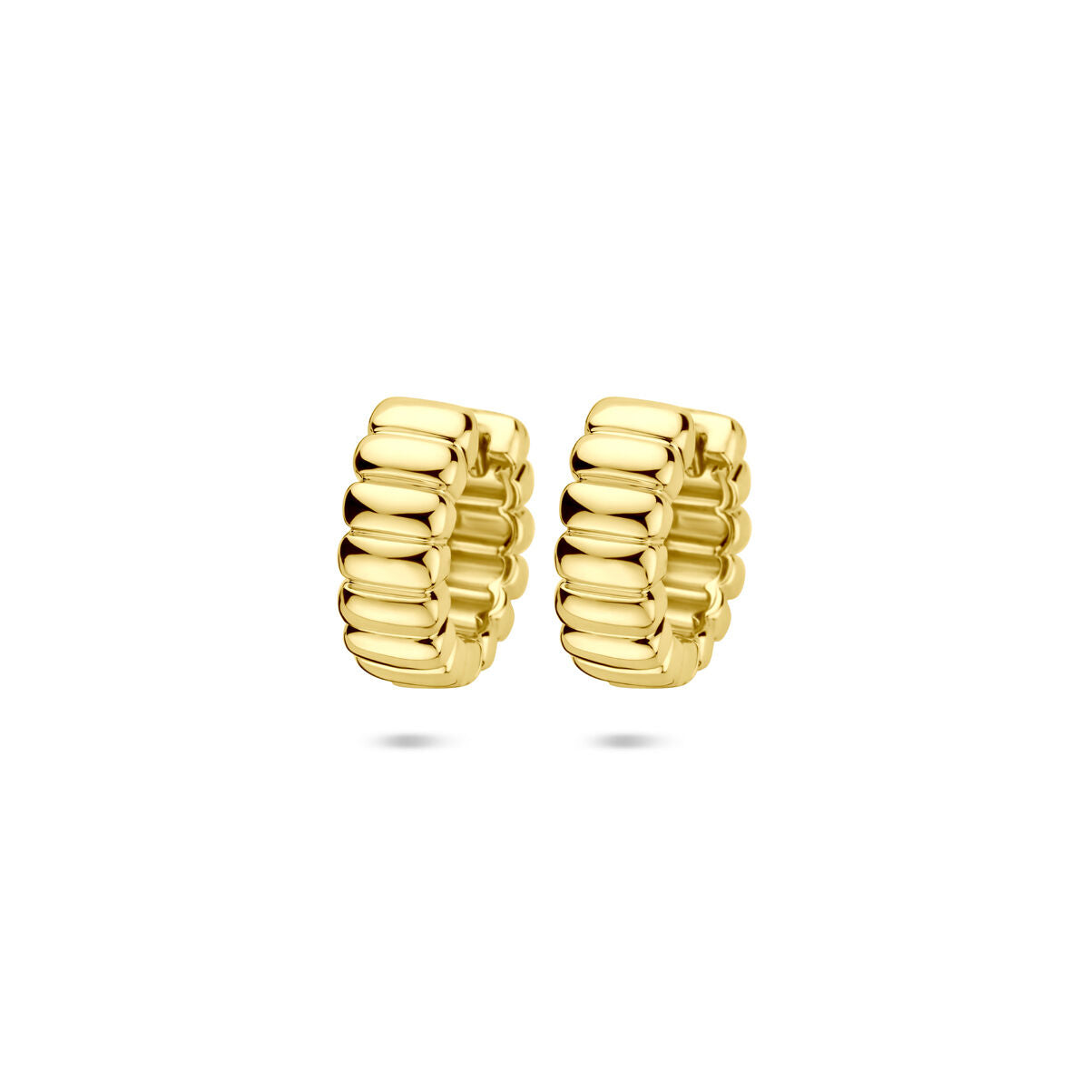 Zilveren vergulde geel klapoorringen 14 mm - 2104046