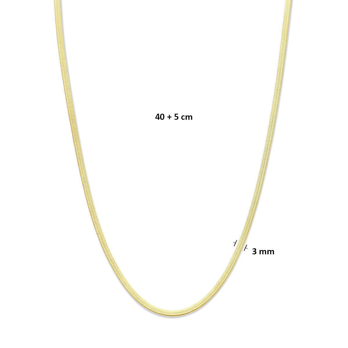 Fantasy Collection Collier omega ion plating 3,0 mm 40 + 5 cm edelstaal