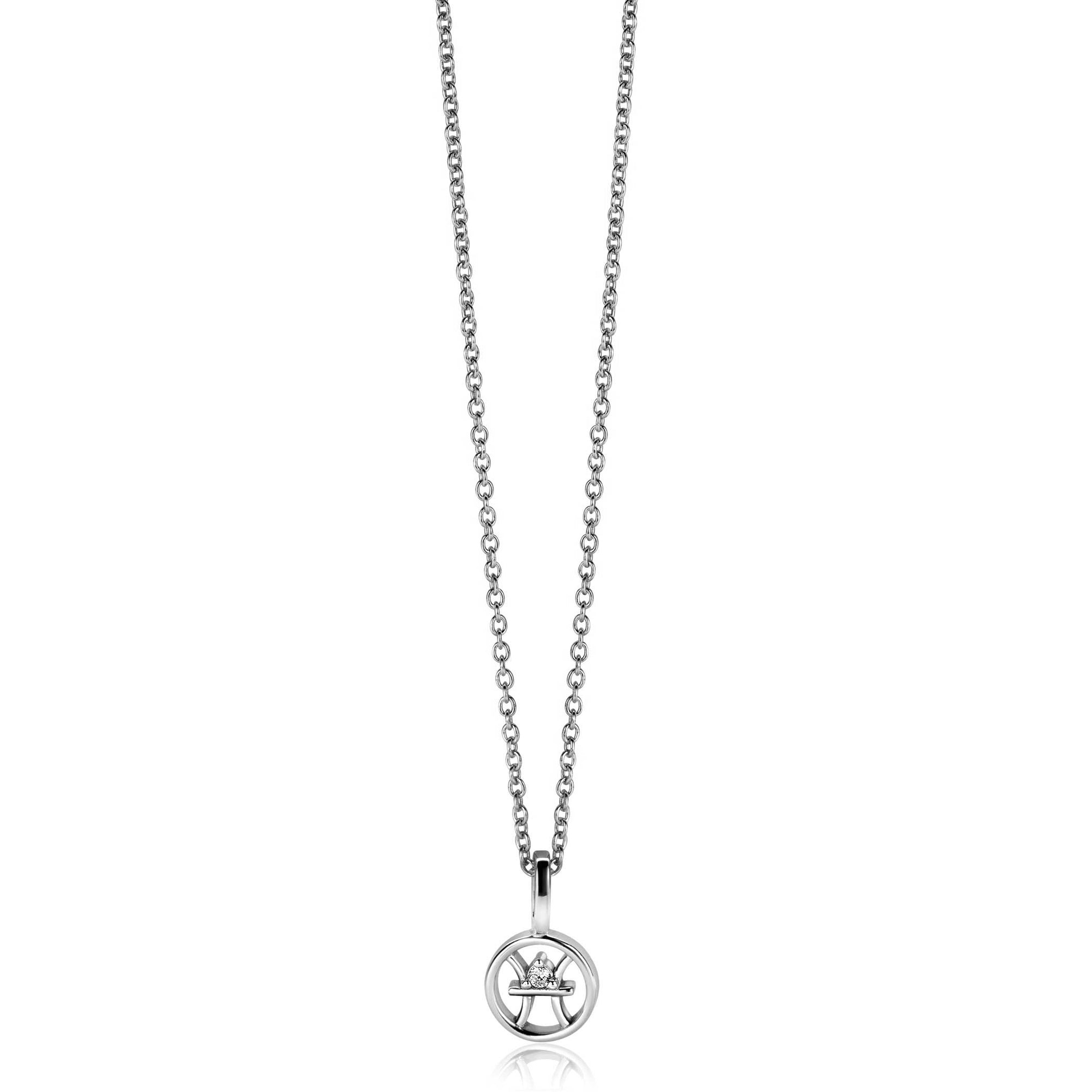 Zinzi zilveren Vis sterrenbeeldhanger bezet met witte zirkonia ZIH-VIS (zonder collier) - PansiteNederland.nl