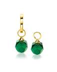 Zinzi Gold 14 krt gouden oorbedels groene beads 8mm ZGCH144G (zonder oorringen)