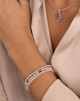 Sparkling Jewels Armband Rose Quartz Saturn small - SB-GEM13-ADD-4MM