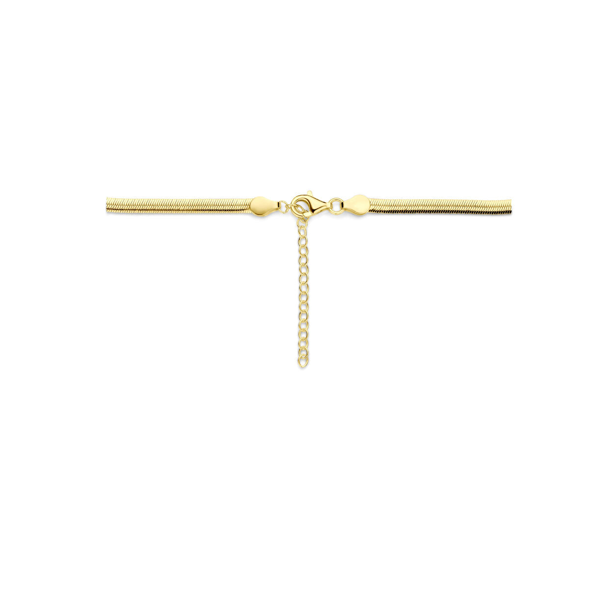 Fantasy Collection Collier gourmette 4 mm 40 + 4 cm 3 micron zilver verguld