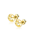 Zinzi Gold 14 krt gouden oorknoppen met wereldkaart ZGO474