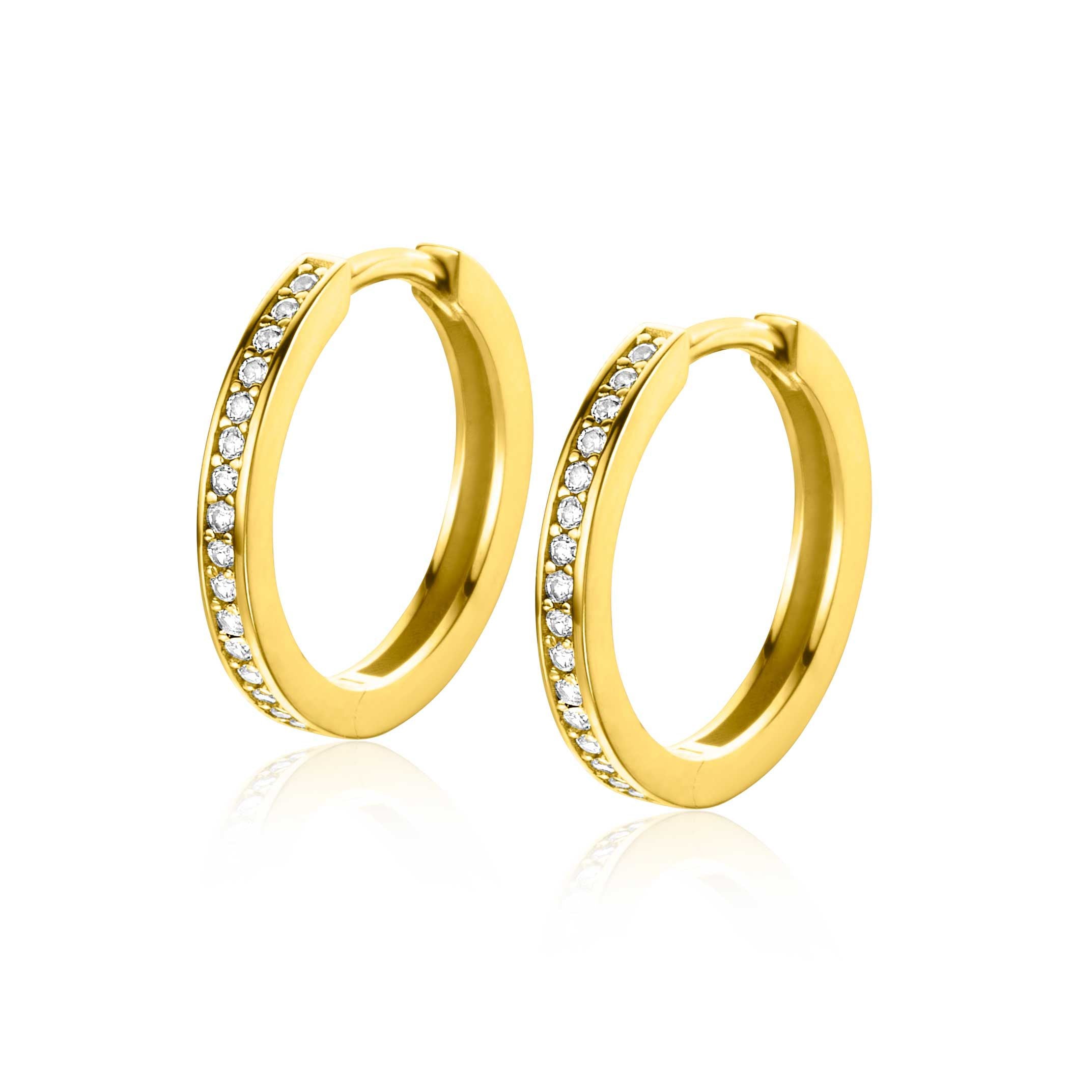 ZINZI 14K Gouden Oorbellen met Witte Zirkonia ZGO430Z