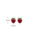Zilveren gerhodineerde oorknoppen aardbei 6,5 mm - 1341855