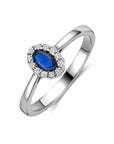 Zilveren Gerhodineerde Ring Saffier Zirkonia 1341416 - PansiteNederland.nl