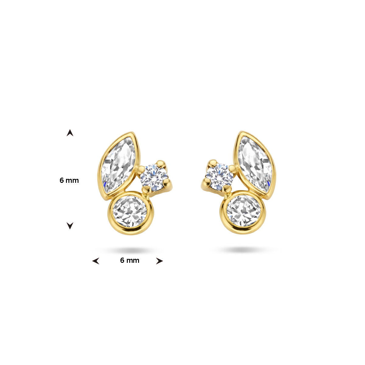 Gouden oorknoppen zirkonia 14K geelgoud - 4027735 - PansiteNederland.nl