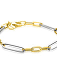 ZINZI zilveren bicolor armband met ovale schakels 7mm ZIA2752