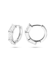 Zilveren gerhodineerde klapoorringen zirkonia 15,5 mm - 1340796
