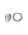 Zilveren gerhodineerde klapoorringen 14 mm - 1340996