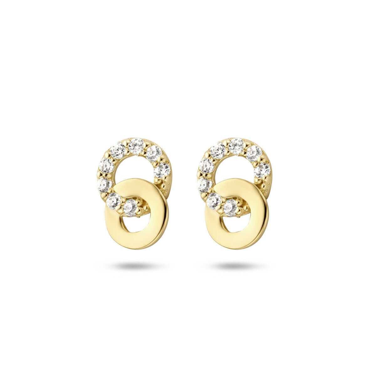 9K Geelgouden oorknoppen zirkonia 6,5 mm - 8000203