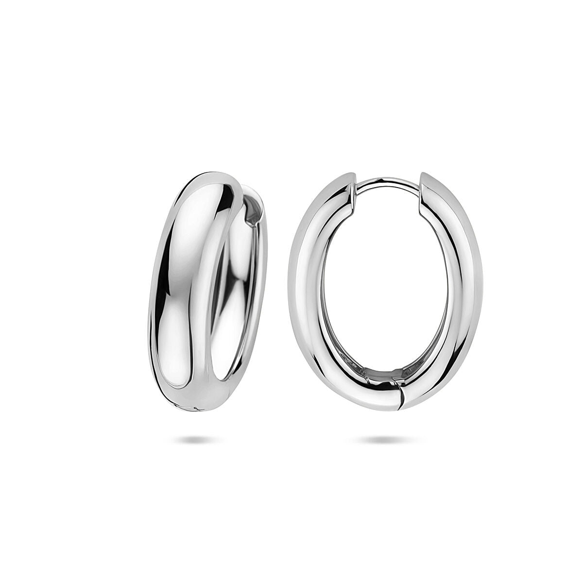 Zilveren gerhodineerde klapoorringen 25 mm - 1341000