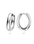 Zilveren gerhodineerde klapoorringen 25 mm - 1341000