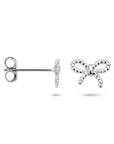Zilveren gerhodineerde oorknoppen strik 6,5 mm - 1340797