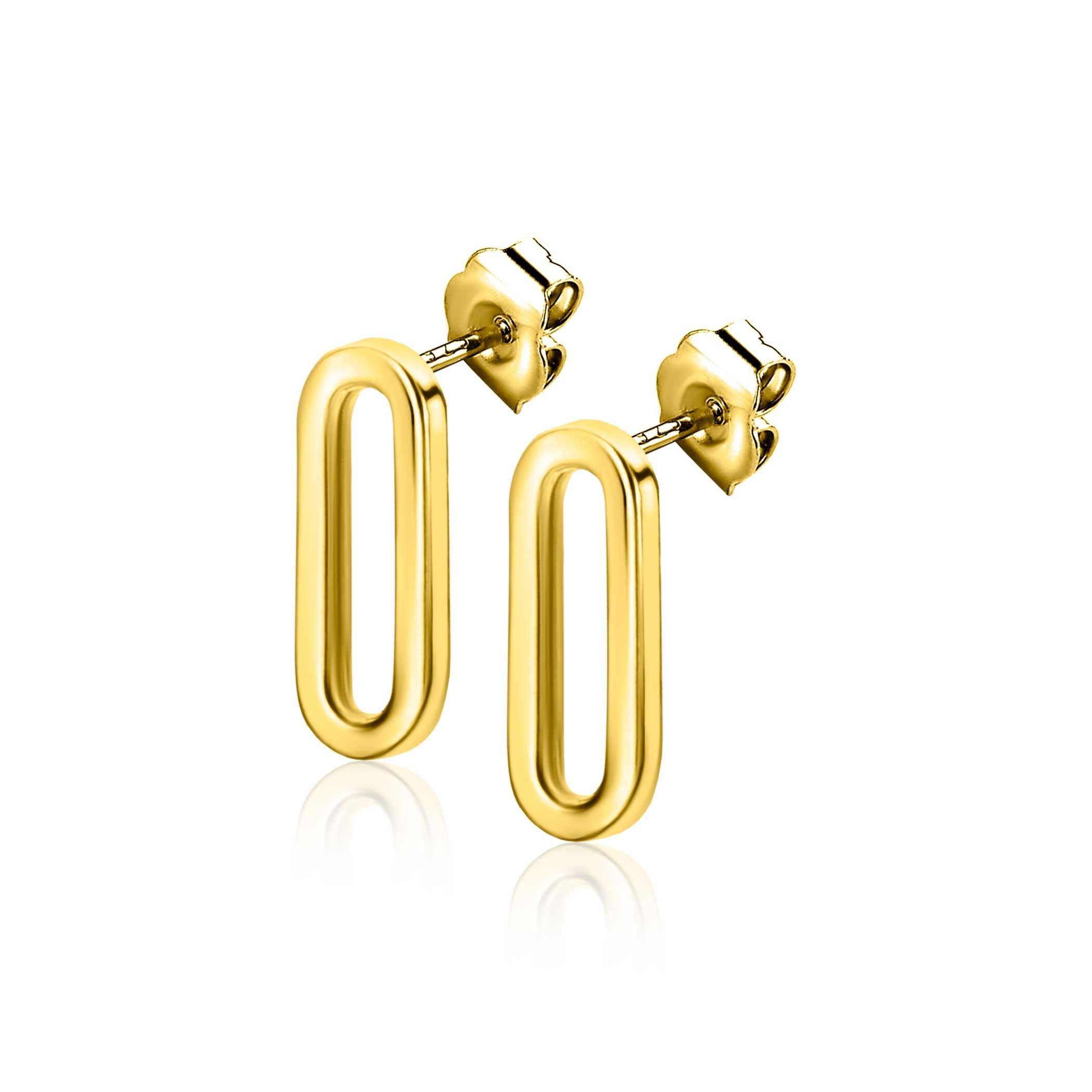 ZINZI 14K Gouden Oorknoppen ZGO359 14mm zilver oorbellen