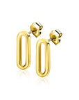Zinzi Gold 14 krt gouden oorstekers met trendy paperclip-schakel 14mm ZGO359