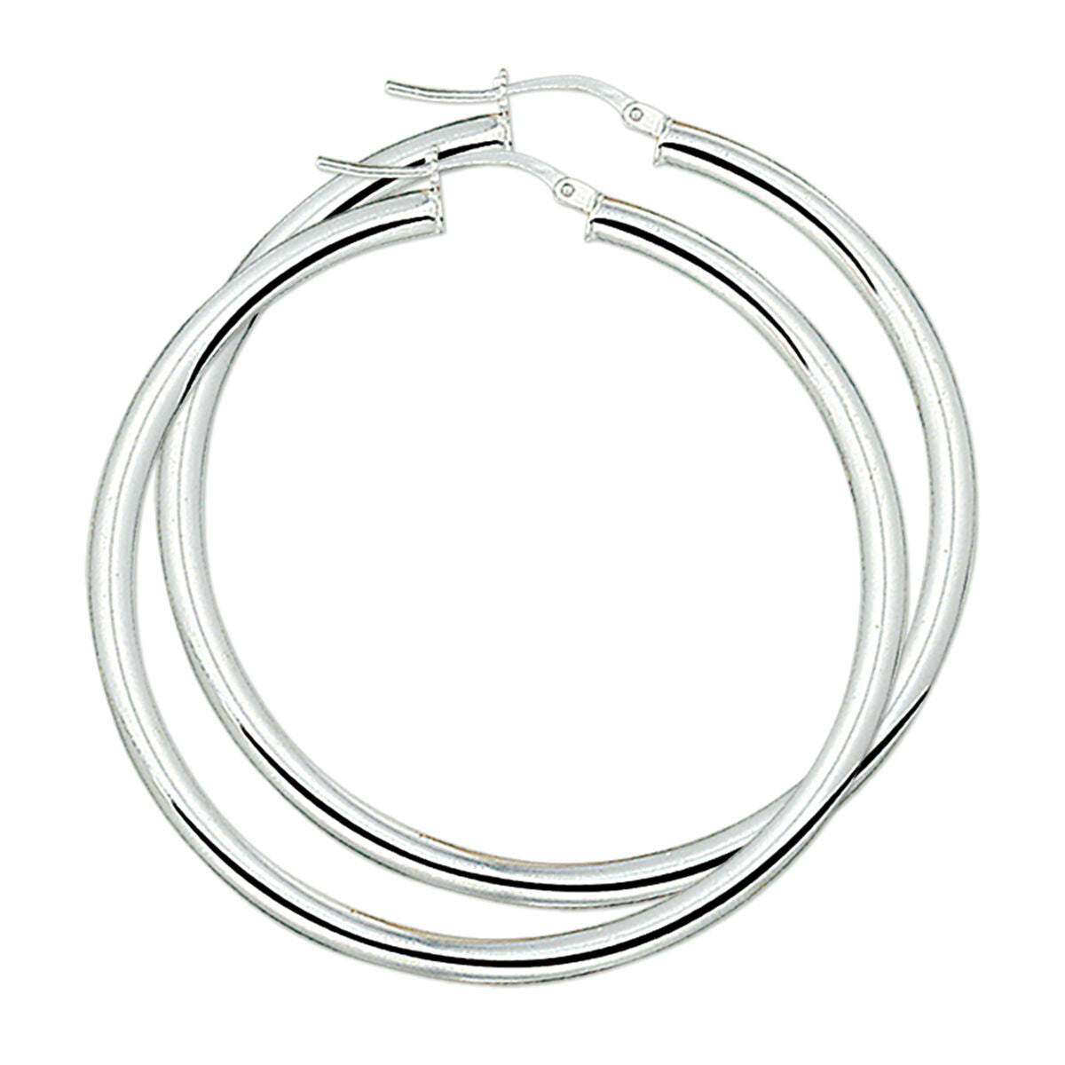 Zilver Gerhodineerd Oorringen 4,0 MM Ronde Buis 1307317 - PansiteNederland.nl