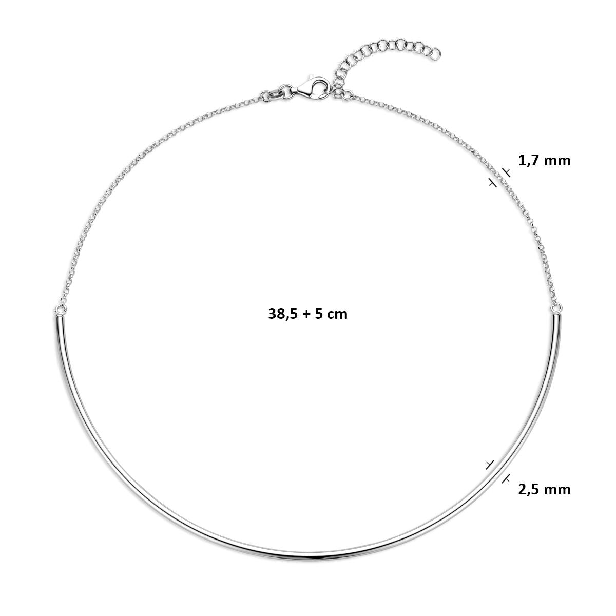 Fantasy Collection Collier 2,5 mm 38,5 + 5 cm zilver