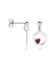 Zilveren gerhodineerde oorhangers hartje 17 mm - 1341862