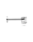Zilveren gerhodineerde flat back piercing zirkonia 3,5 x 4,0 mm - 1340820