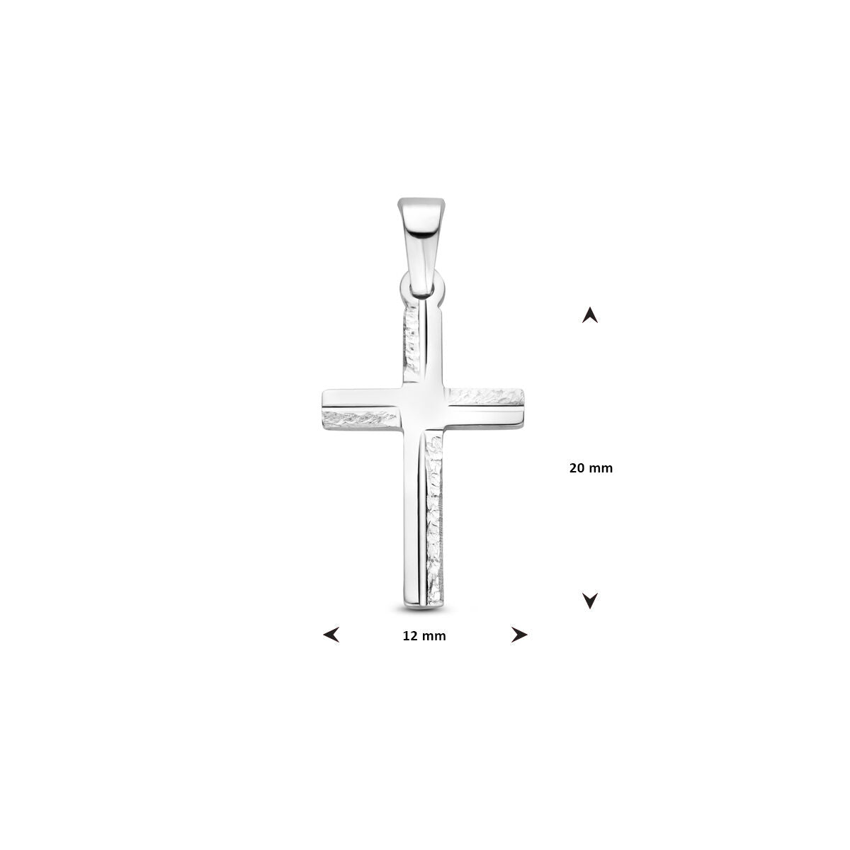 zilver gerhodineerd hanger kruis gediamanteerd 20 mm 1340465 - PansiteNederland.nl