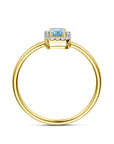 14K Geelgouden Ring Aquamarijn En Diamant 0.08Ct H Si 4034199