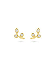 14K geelgouden oorknoppen blad zirkonia 7,5 mm - 4034096