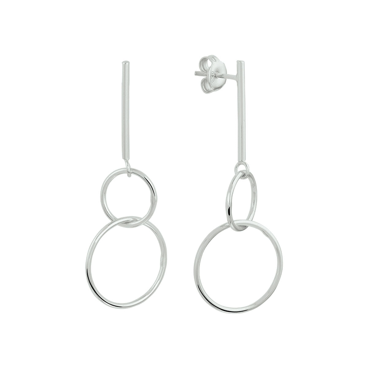 Zilver Gerhodineerd Oorhangers Rondjes 1337230 - PansiteNederland.nl