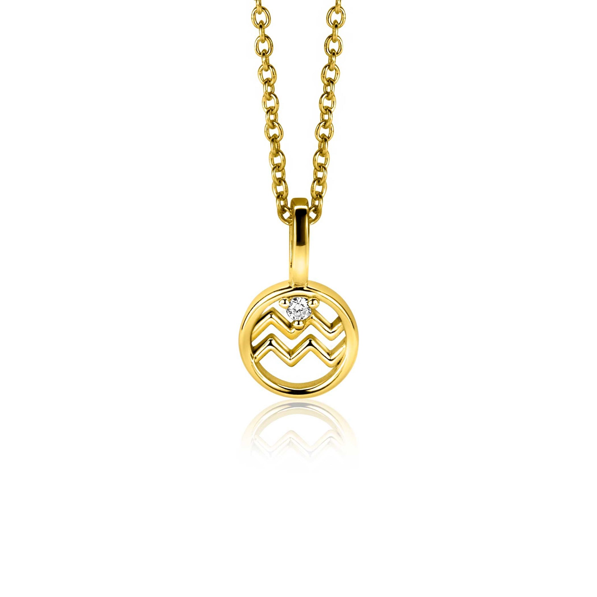 Zinzi gold plated zilveren Waterman sterrenbeeldhanger bezet met witte zirkonia ZIHY-WAT (zonder collier) - PansiteNederland.nl