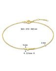 9K geelgouden armband kruis 16,5 - 17,5 - 18,5 cm - 8000467