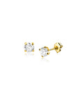 Zinzi Gold 14 krt gouden oorknopjes bezet met een witte zirkonia in vierpootszetting ZGO475